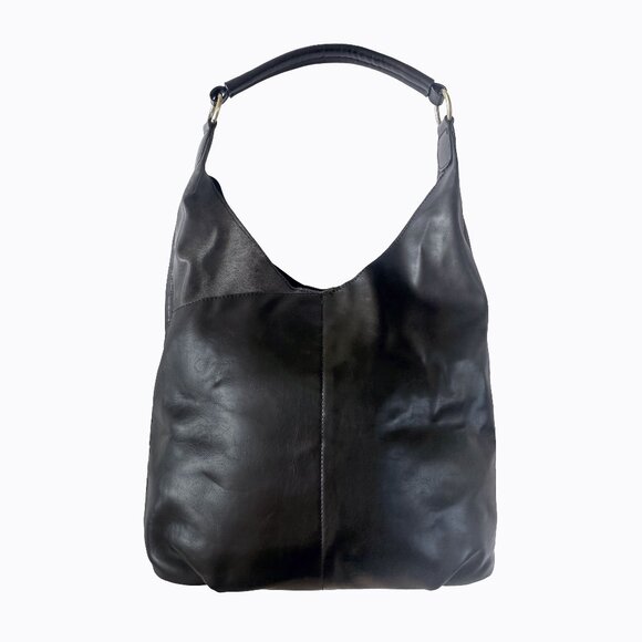 Joy Susan Slouchy Dani Hobo Shoulder Bag Medium Black Vegan Leather Y2K 90s Boho - Picture 1 of 15